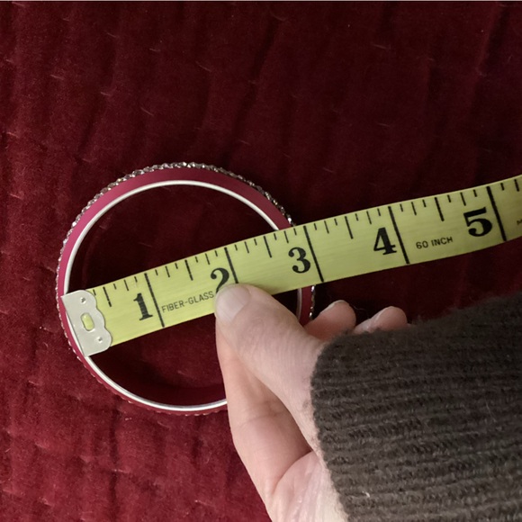 Pink Rhinestone Bangle Bracelet - Picture 4 of 6